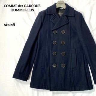 コムデギャルソンオムプリュス(COMME des GARCONS HOMME PLUS)のコムデギャルソンオムプリュス　10AW 縮絨ウールメルトンPコート　ネイビー S(ピーコート)