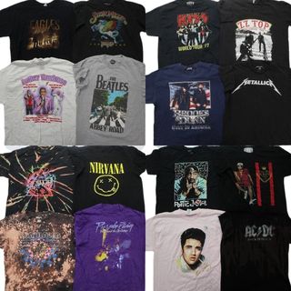 古着卸 まとめ売り 音楽・バンド 半袖Tシャツ 16枚セット (メンズ XL ) ブルーノマーズ ACDC 2PAC ニルヴァーナ MS1382(その他)