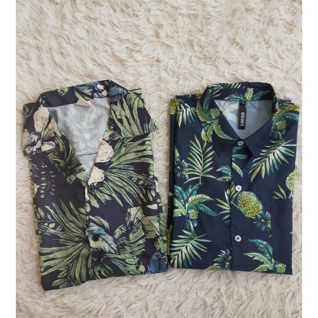 未使用　アロハ風　半袖シャツ2枚組　XL メンズのトップス(シャツ)の商品写真