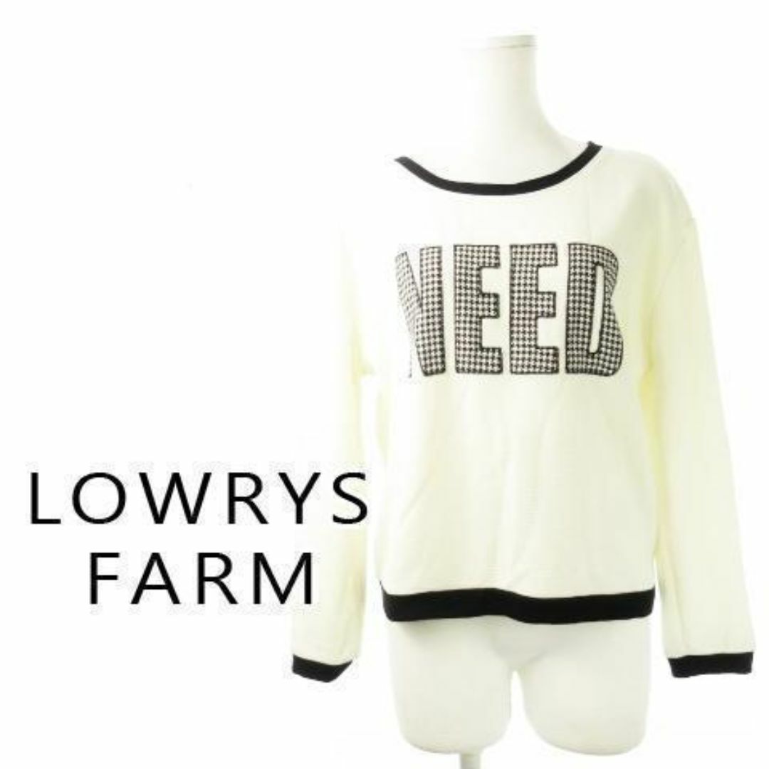 LOWRYS FARM(ローリーズファーム)のローリーズファーム 刺繍ストレッチカットソー F 白 230830CK23A レディースのトップス(カットソー(長袖/七分))の商品写真