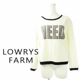 ローリーズファーム(LOWRYS FARM)のローリーズファーム 刺繍ストレッチカットソー F 白 230830CK23A(カットソー(長袖/七分))