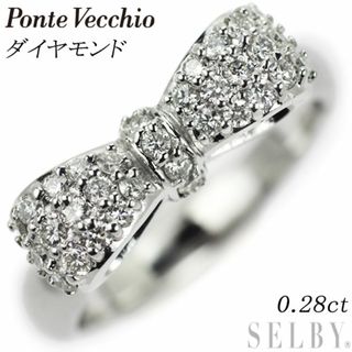 ポンテヴェキオ(PonteVecchio)のポンテヴェキオ K18WG ダイヤモンド リング 0.28ct リボン(リング(指輪))