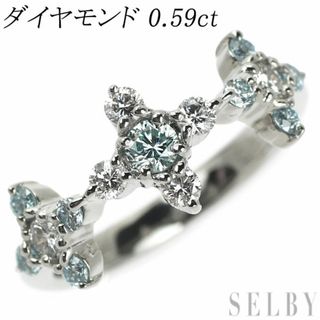  Pt900 アイストブルー/カラーレス ダイヤモンド リング 0.59ct(リング(指輪))