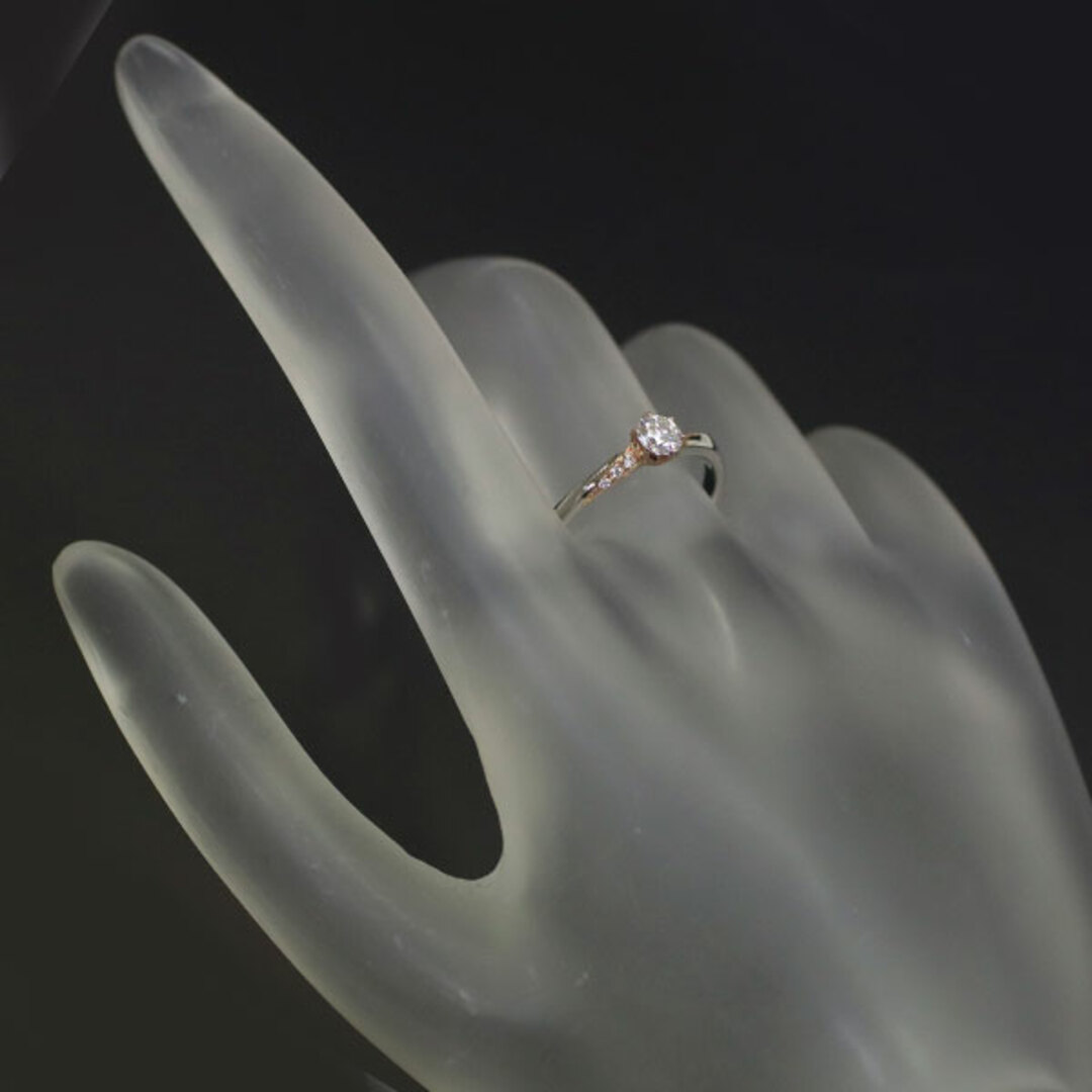 K18PG/Pt950 ダイヤモンド リング 0.25ct D0.02ct レディースのアクセサリー(リング(指輪))の商品写真