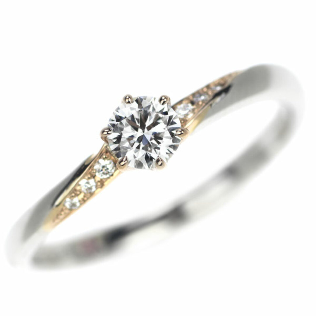 K18PG/Pt950 ダイヤモンド リング 0.25ct D0.02ct レディースのアクセサリー(リング(指輪))の商品写真