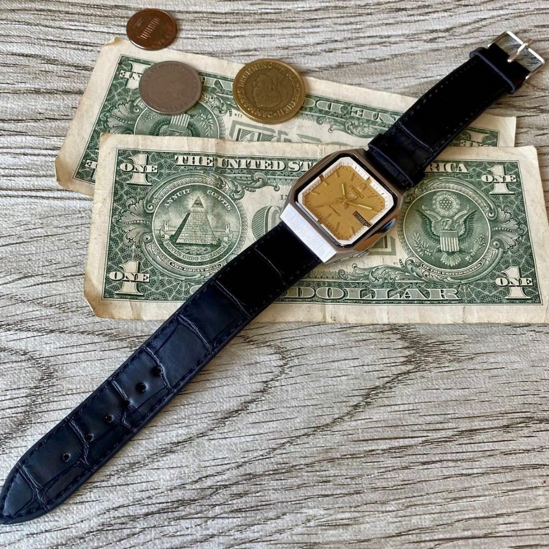 SEIKO(セイコー)の【スクエア】セイコー5 メンズ腕時計 ゴールド 自動巻き ヴィンテージ メンズの時計(腕時計(アナログ))の商品写真