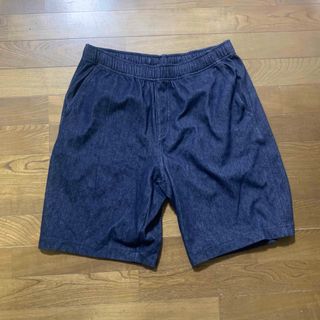 ユニクロ(UNIQLO)の美品ユニクロUNIQLOデニムストレッチハーフパンツL(ショートパンツ)