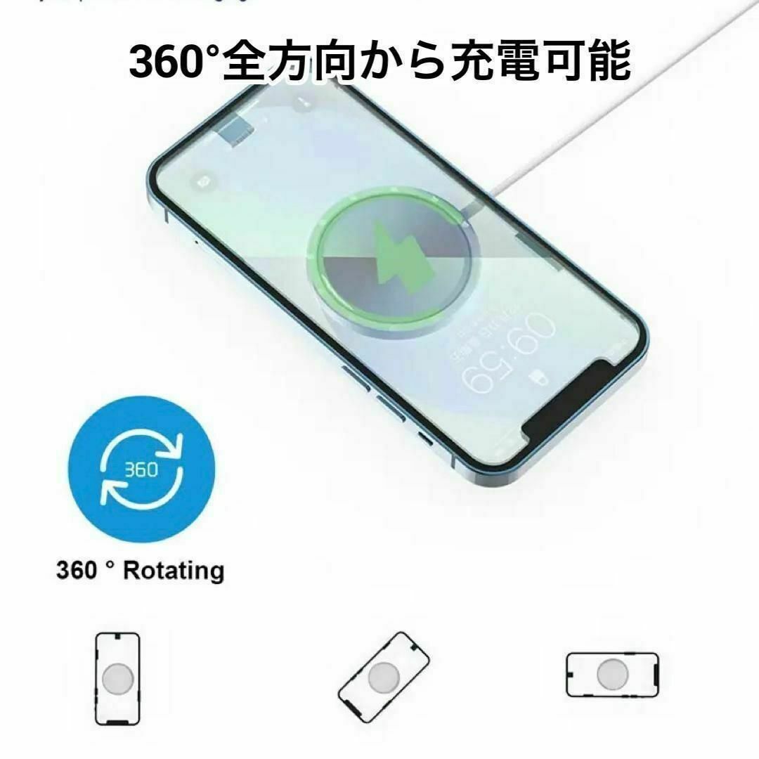 新品　30W　置くだけ簡単　ワイヤレス　充電器　iPhone 14 13 12 スマホ/家電/カメラのスマートフォン/携帯電話(バッテリー/充電器)の商品写真