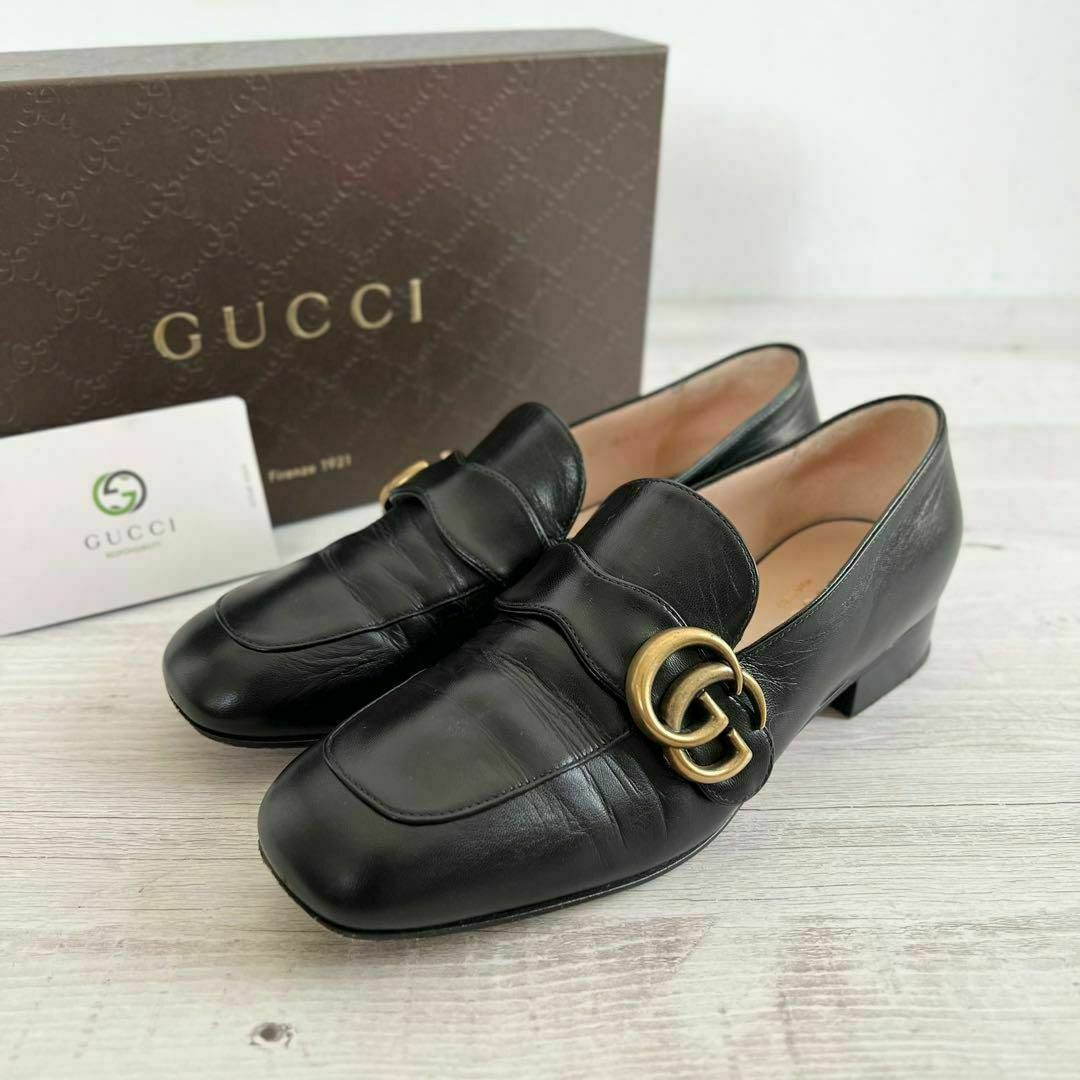 Gucci(グッチ)の35 グッチ ローファー GG マーモント ブラック レザー レディースの靴/シューズ(ローファー/革靴)の商品写真