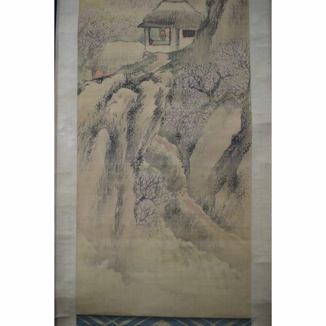 真作】鈴木松年/百僊/春山幽居図/梅花山水人物図/掛軸☆宝船☆Z 真作】鈴木松年/百僊/春山幽居図/梅花山水人物図/掛軸☆宝船☆Z