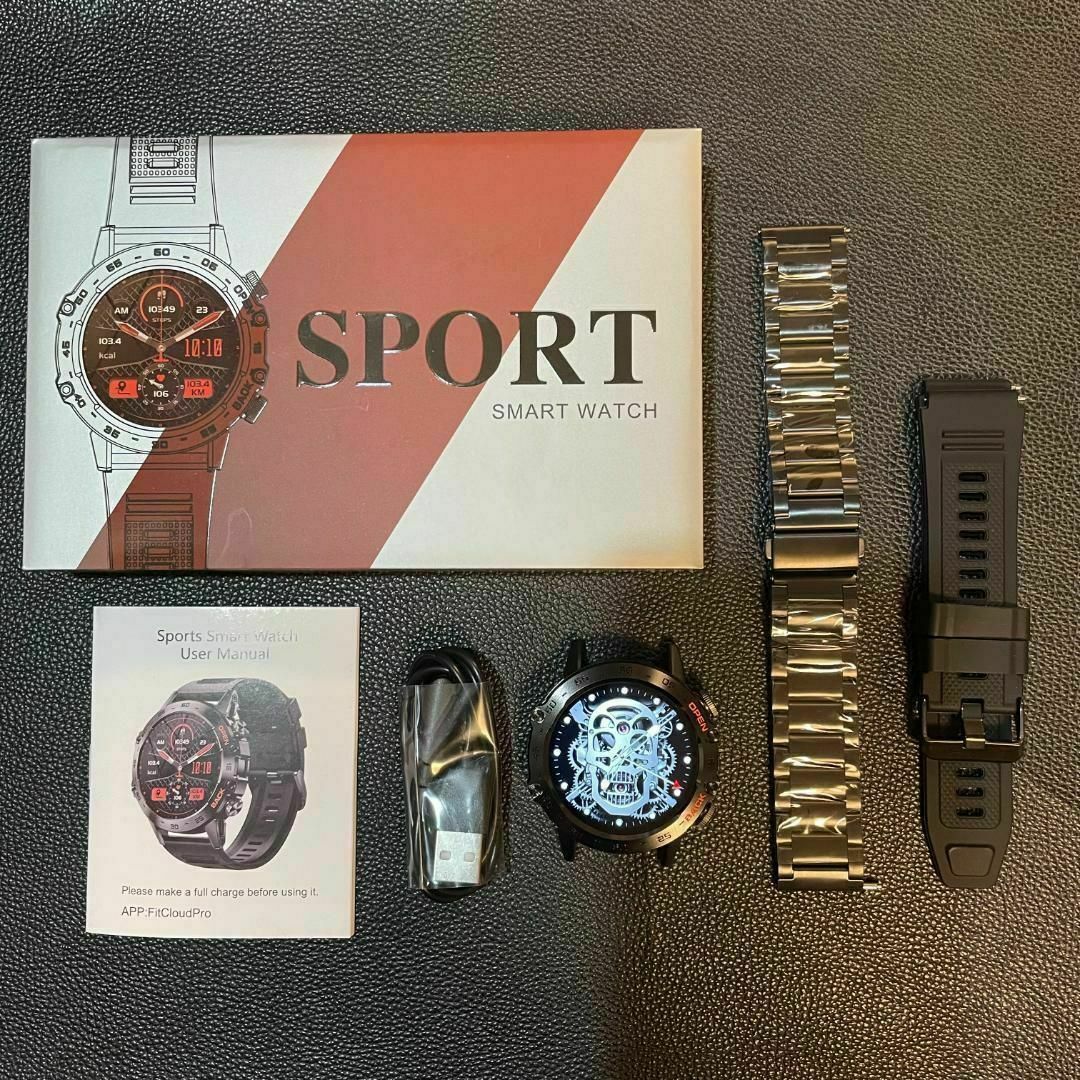 未使用　ST1　スマートウォッチ　金属ベルト　シリコンベルト　ベルト2本付き メンズの時計(腕時計(デジタル))の商品写真