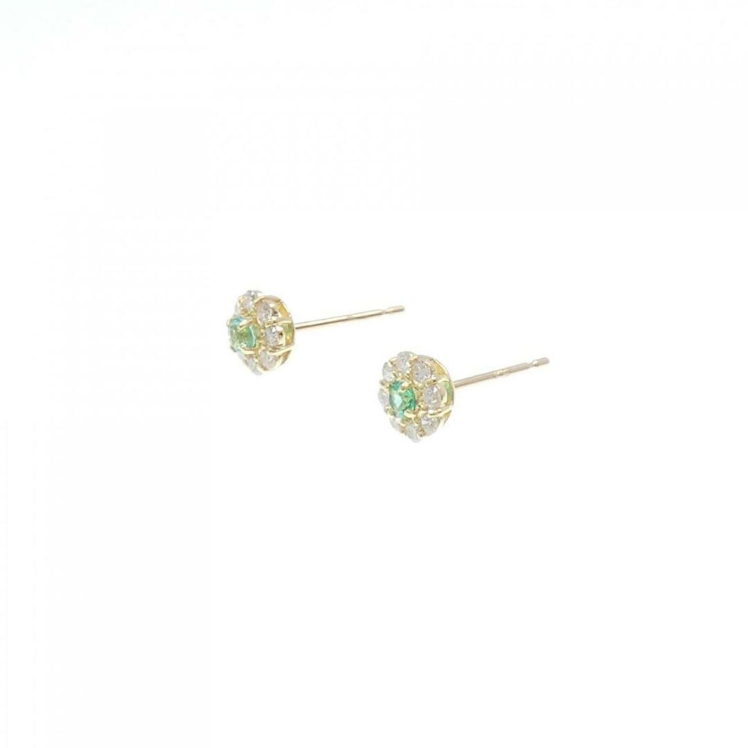 新品】K18YG エメラルド ピアス 0.10CT 新品】K18YG エメラルド ピアス 0.10CT