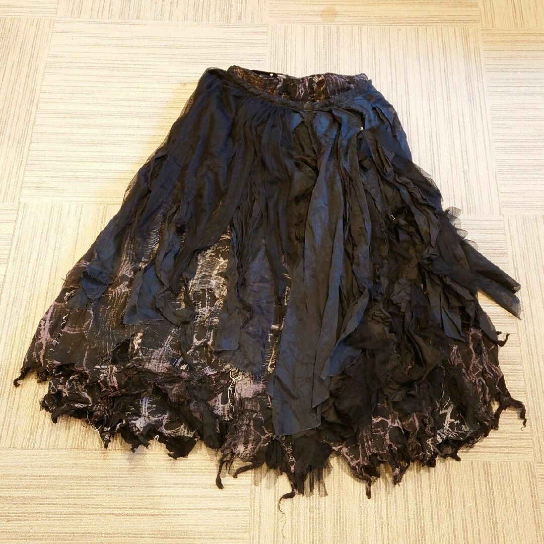 h.naoto(エイチナオト)のh.naoto jelly 退廃的　ロングスカート　重ねスカート　2枚　ゴシック レディースのスカート(ロングスカート)の商品写真