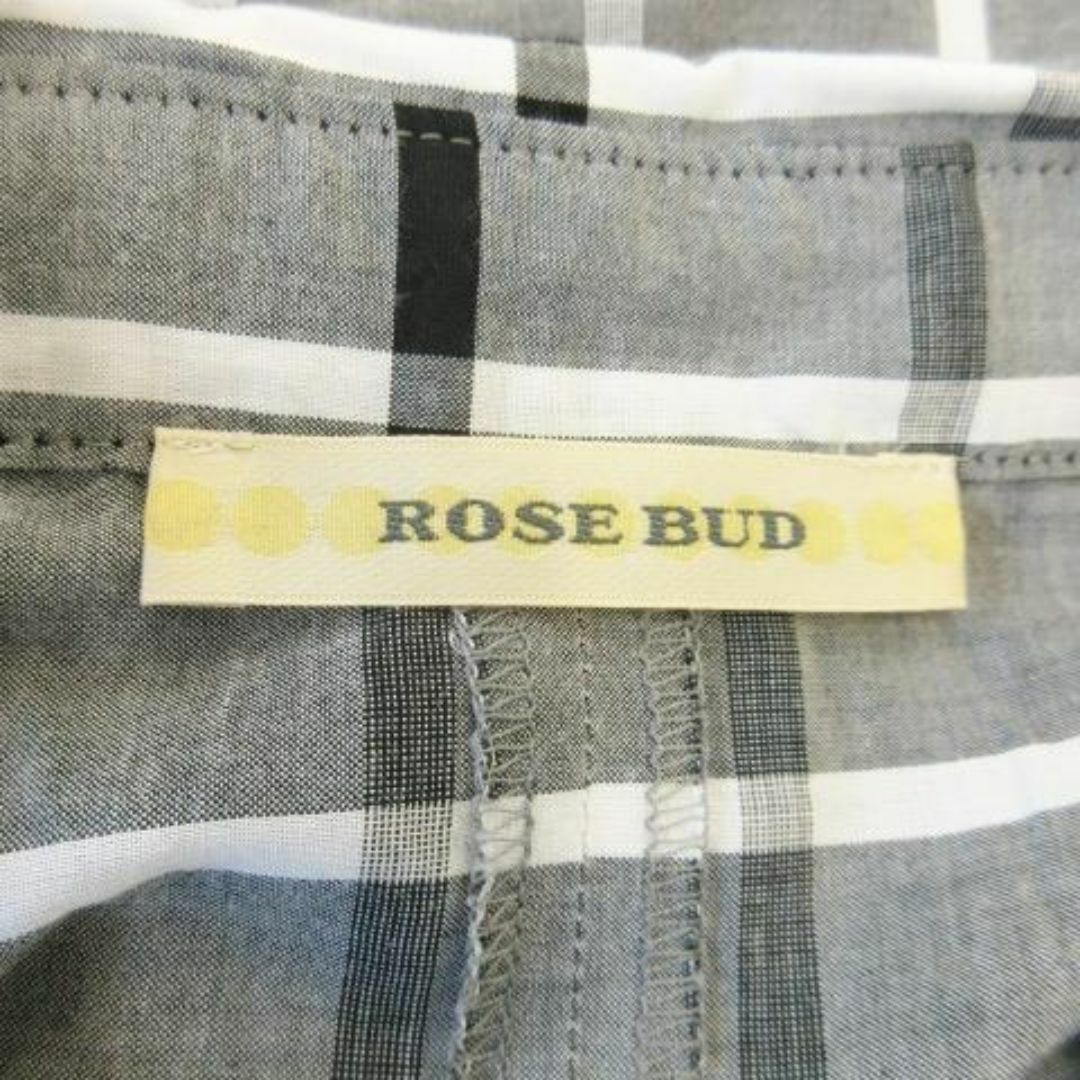 ROSE BUD(ローズバッド)のローズバッド 長袖チェックシャツ ギャザー F グレー 230831AO8A レディースのトップス(シャツ/ブラウス(長袖/七分))の商品写真