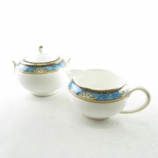 ウェッジウッド(WEDGWOOD)の美品 WEDGWOOD ウェッジウッド カーゾン クリーマー シュガーポット 2点 セット 茶器 ミルク 砂糖 SO1092F (その他)