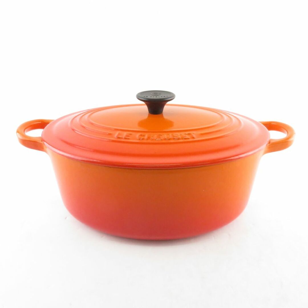 LE CREUSET(ルクルーゼ)の美品 Le Creuset ルクルーゼ ココットオーバル 両手鍋 25cm ホーロー 琺瑯 料理 SO1061E  インテリア/住まい/日用品のキッチン/食器(鍋/フライパン)の商品写真