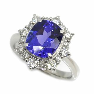 Pt900プラチナ リング・指輪 タンザナイト3.42ct ダイヤモンド0.62ct 12号 7.7g レディース【中古】【美品】