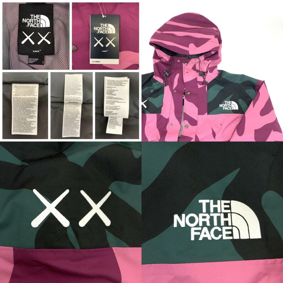 THE NORTH FACE(ザノースフェイス)の美品 THE NORTH FACE ザ・ノースフェイス The North Face×KAWS mountain jacket サイズL ピンク マルチカラー ナイロン NF0A7WL ナイロンジャケット マウンテンジャケット メンズ 405278 【中古】 メンズのジャケット/アウター(その他)の商品写真