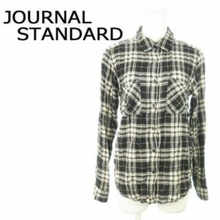 ジャーナルスタンダード(JOURNAL STANDARD)のジャーナルスタンダード 長袖チェックシャツ シワ加工 黒 230920AO1(シャツ/ブラウス(長袖/七分))