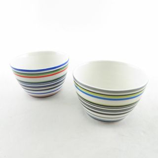 イッタラ(iittala)の美品 iittala イッタラ オリゴ スナックボウル 2枚 ペア マルチボーダー 北欧 フィンランド SY8852V (食器)