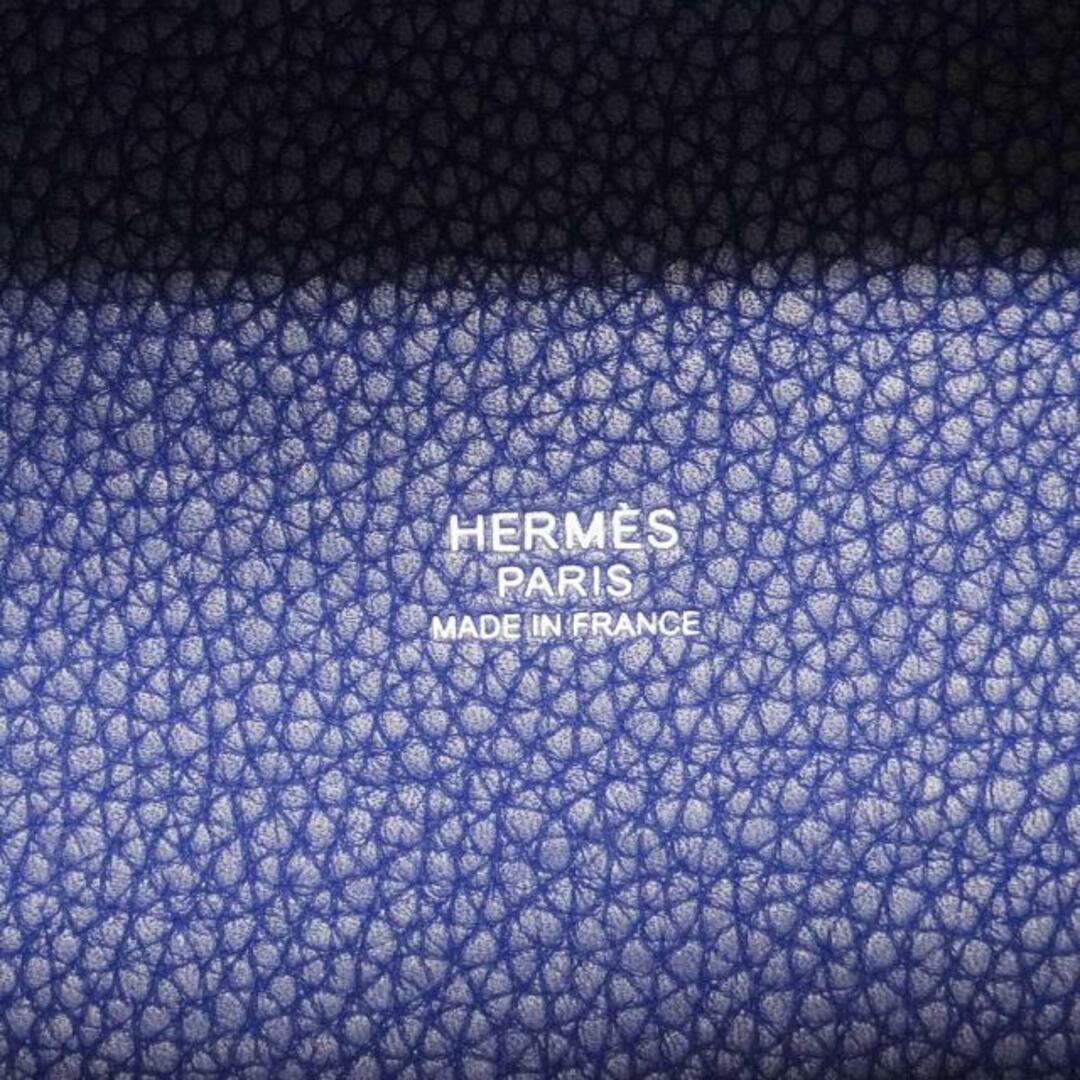 Hermes(エルメス)の【3cc2238-g】エルメス ハンドバッグ/ピコタンロックPM/C刻印/トリヨンクレマンス/ブルーアンクル/シルバー金具 【中古】 レディース レディースのバッグ(ハンドバッグ)の商品写真