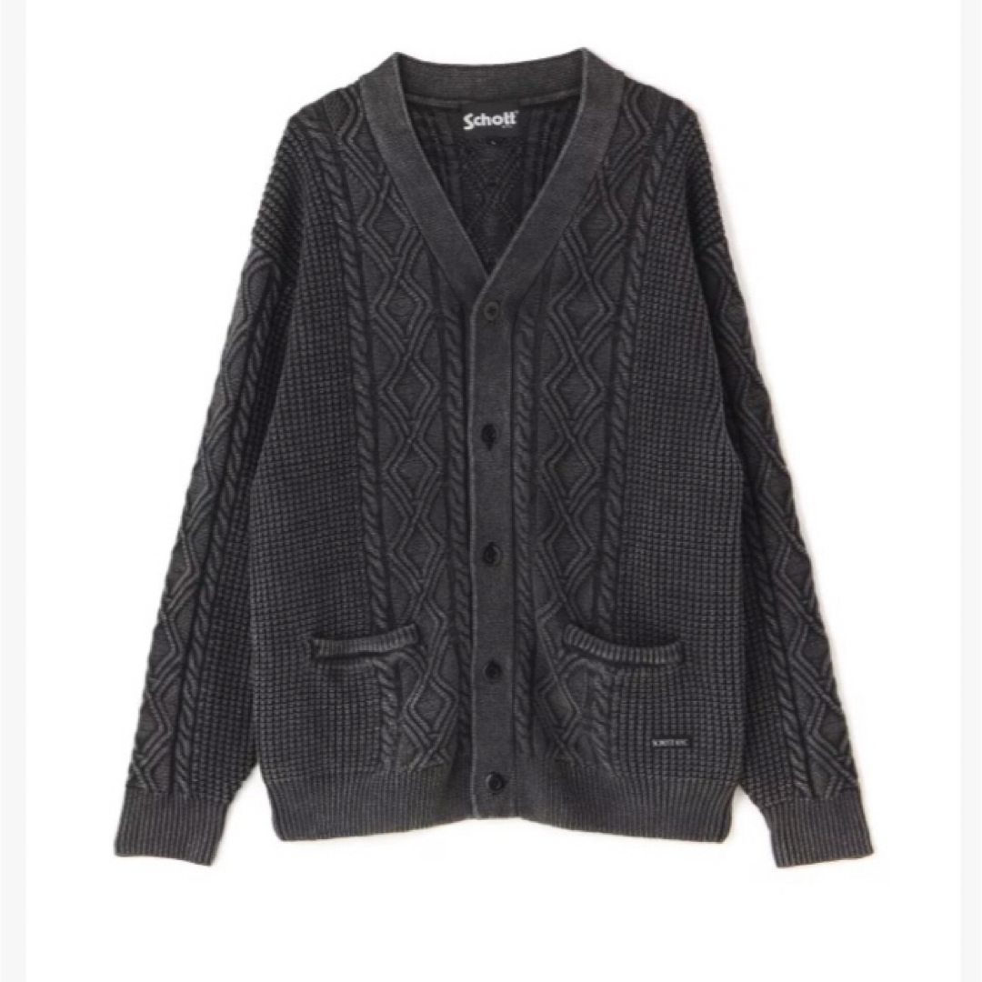 schott(ショット)のSchott DULL COL CABLE CARDIGAN/カーディガン XL メンズのトップス(カーディガン)の商品写真