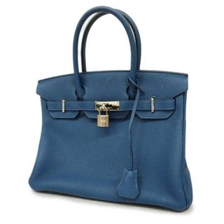 エルメス(Hermes)の【3cb1667-e-g】エルメス ハンドバッグ/バーキン30/D刻印/トゴ/ディープブルー/シルバー金具 【中古】 レディース(ハンドバッグ)