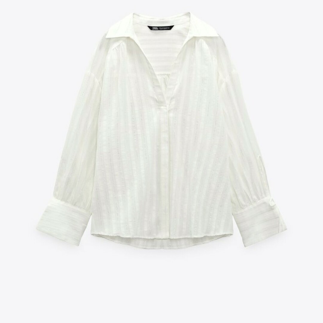 ZARA(ザラ)のザラ　ZARA　リボン　シャツ　羽織 レディースのトップス(シャツ/ブラウス(長袖/七分))の商品写真