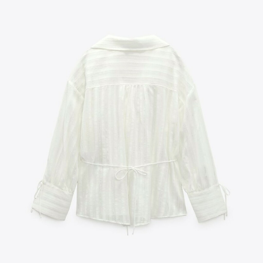 ZARA(ザラ)のザラ　ZARA　リボン　シャツ　羽織 レディースのトップス(シャツ/ブラウス(長袖/七分))の商品写真