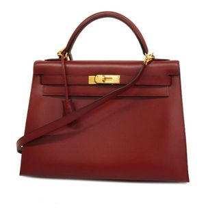 エルメス(Hermes)の【3cb1442-g】エルメス ツーウェイバッグ/ケリー32/□D刻印/ボックスカーフ/ルージュアッシュ/ゴールド金具 【中古】 レディース(その他)