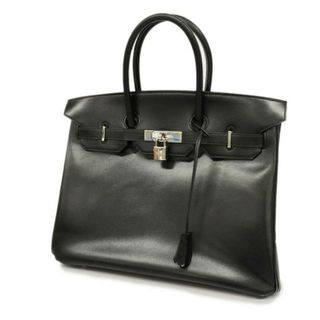 エルメス(Hermes)の【3ce4908-g】エルメス ハンドバッグ/バーキン35/□C刻印/ボックスカーフ/ブラック/シルバー金具 【中古】 レディース(ハンドバッグ)