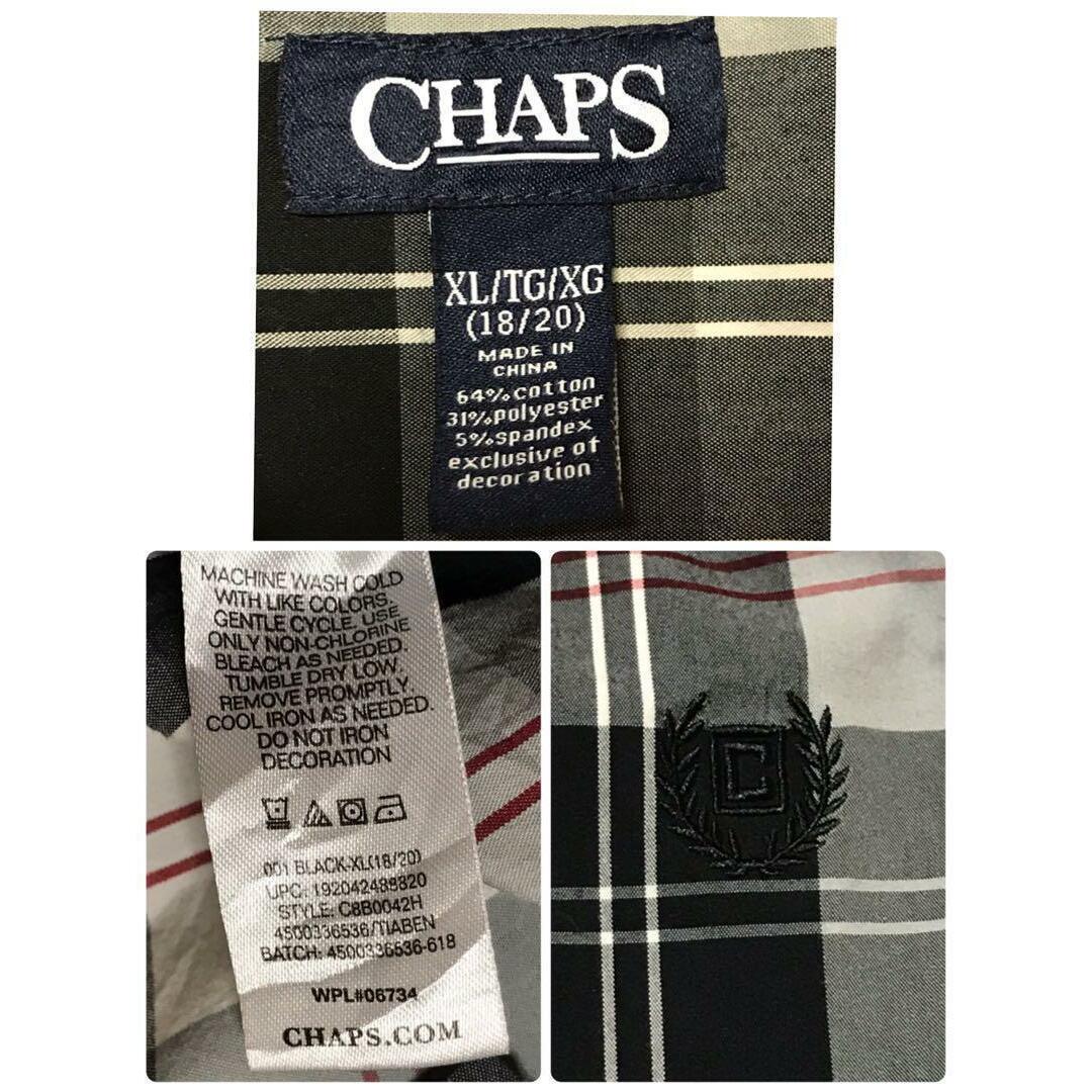 CHAPS(チャップス)の【ボーイズ】チャップス☆長袖チェックシャツ　ロゴ刺繍有り人気XL B70 メンズのトップス(シャツ)の商品写真