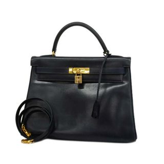 エルメス(Hermes)の【3ce4709-g】エルメス ツーウェイバッグ/ケリー32/□B刻印/ボックスカーフ/ブルーインディゴ/ゴールド金具 【中古】 レディース(その他)