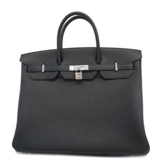 エルメス(Hermes)の【3ce4718-g】エルメス ハンドバッグ/バーキン40/B刻印/トリヨンクレマンス/ブラック/シルバー金具 【中古】 メンズ/レディース/ユニセックス(ハンドバッグ)