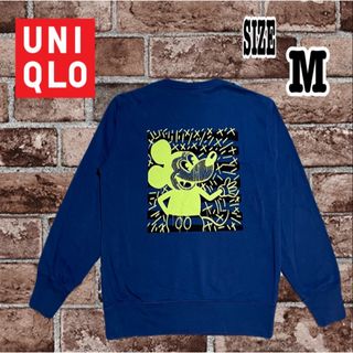 ユニクロ(UNIQLO)のUNIQLOxキースヘリング UT ミッキー トレーナー スウェット 青 M(スウェット)