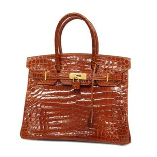 エルメス(Hermes)の【3cb1130-g】エルメス ハンドバッグ/バーキン30/□E刻印/ニロティカス/ミール/ゴールド金具 【中古】 レディース(ハンドバッグ)