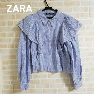 ZARA - ZARA ストライプフリルシャツ