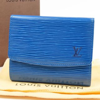 ルイヴィトン(LOUIS VUITTON)の新品同様美品 LOUIS VUITTON ルイヴィトン 定期入れ 三つ折り ヴィンテージ エピ カードケース レザー ブルー メンズ【中古】(パスケース/IDカードホルダー)