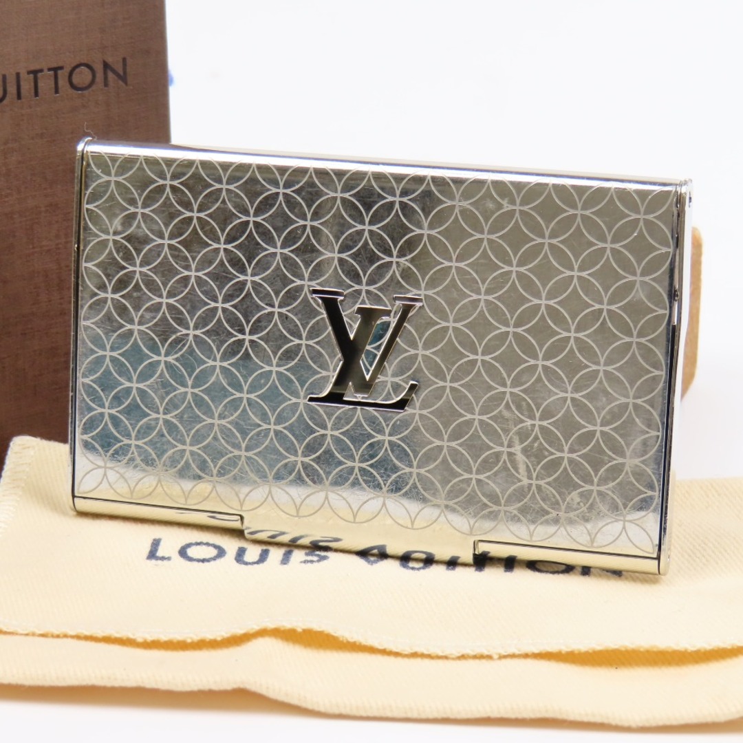 LOUIS VUITTON(ルイヴィトン)の美品 LOUIS VUITTON ルイヴィトン ポルト カルト シャンゼリゼ 名刺入れ カードケース メタル シルバー メンズ【中古】 レディースのファッション小物(パスケース/IDカードホルダー)の商品写真