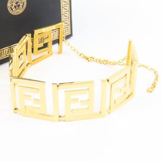 フェンディ(FENDI)の未使用品 FENDI フェンディ FENDACE フェンディチェ VERSACE ヴェルサーチ コラボ チョーカー アクセサリー ネックレス GP ゴールド レディース【中古】(ネックレス)