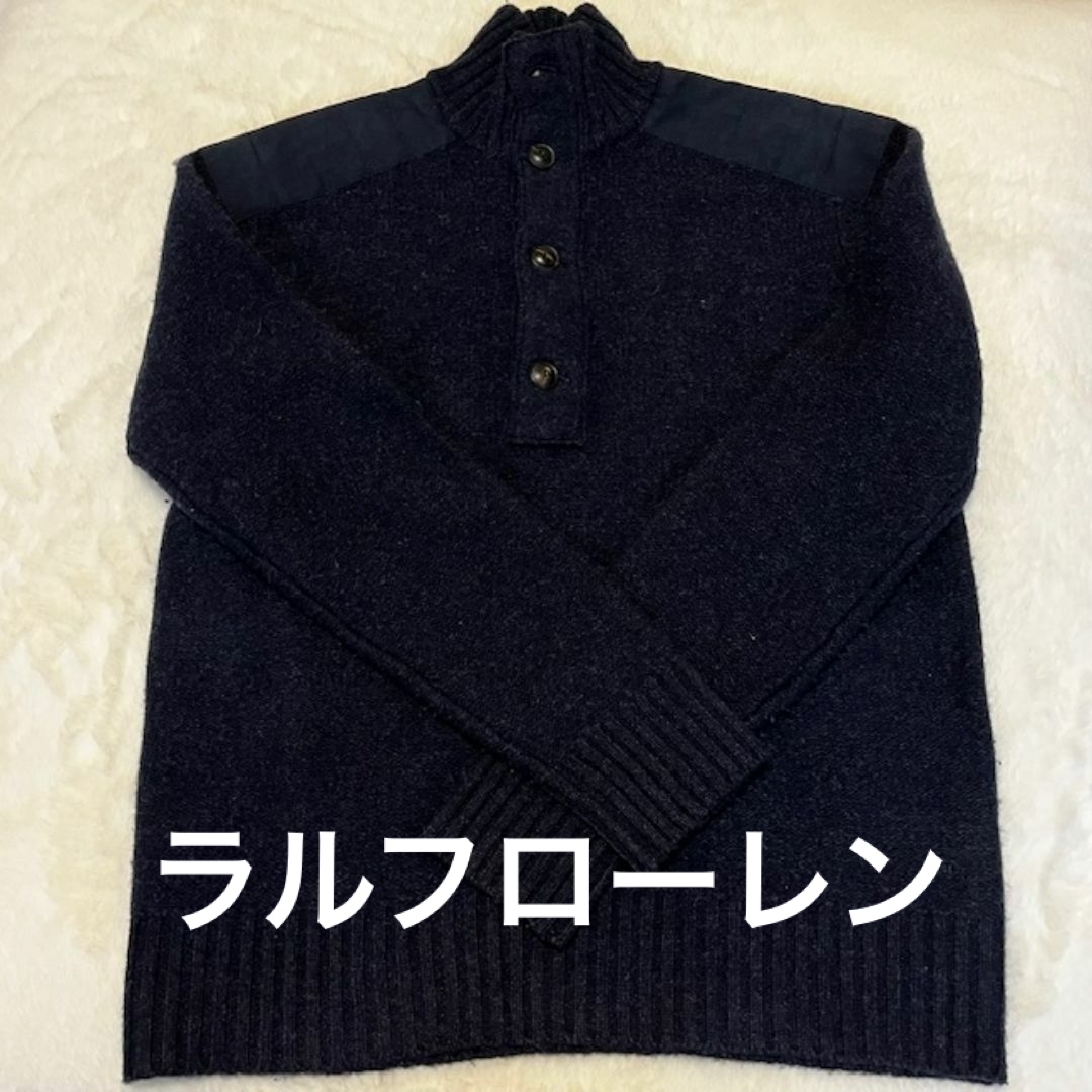 POLO RALPH LAUREN(ポロラルフローレン)の90s ポロ ラルフローレン ヘンリーネック ラム ウール メンズのトップス(ニット/セーター)の商品写真