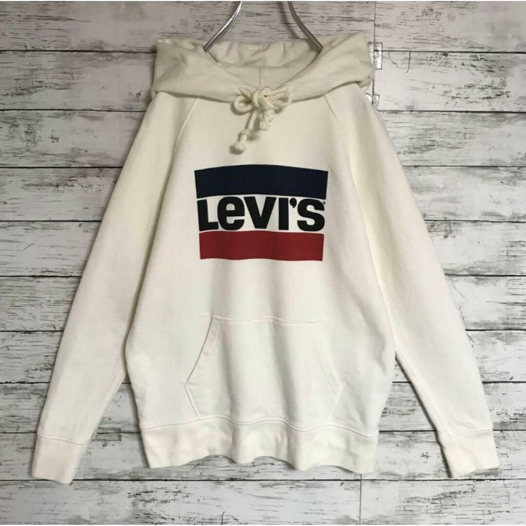 Levi's(リーバイス)の【美品】リーバイス　ビックプリントパーカー　薄ベージュ　人気デザインA857R メンズのトップス(パーカー)の商品写真