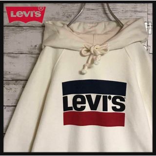 Levi's - 【美品】リーバイス　ビックプリントパーカー　薄ベージュ　人気デザインA857R