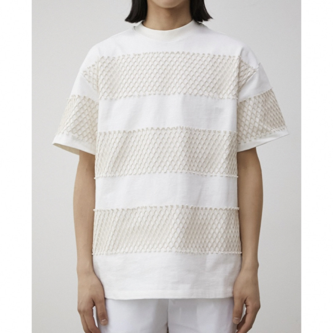 MSGM(エムエスジイエム)のMSGM STRIPES WITH NET TOPS/MSGM メンズのトップス(Tシャツ/カットソー(半袖/袖なし))の商品写真