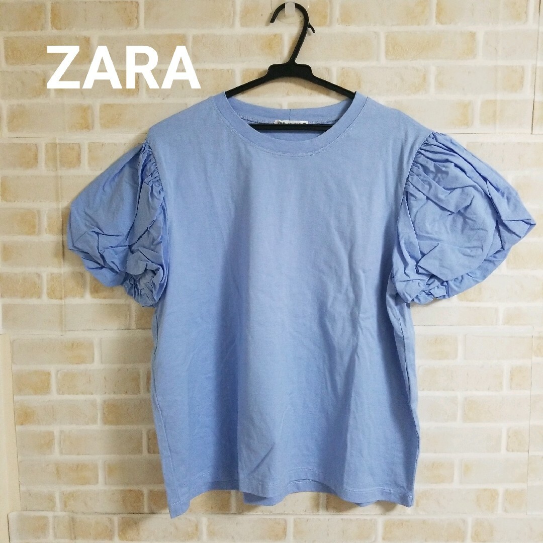 ZARA(ザラ)のZARA ボリュームパフスリーブカットソー レディースのトップス(カットソー(半袖/袖なし))の商品写真