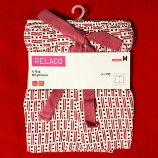 ユニクロ(UNIQLO)のユニクロリラコショーツハーフ丈Mサイズ：Red・柄／RELACO Shorts(その他)