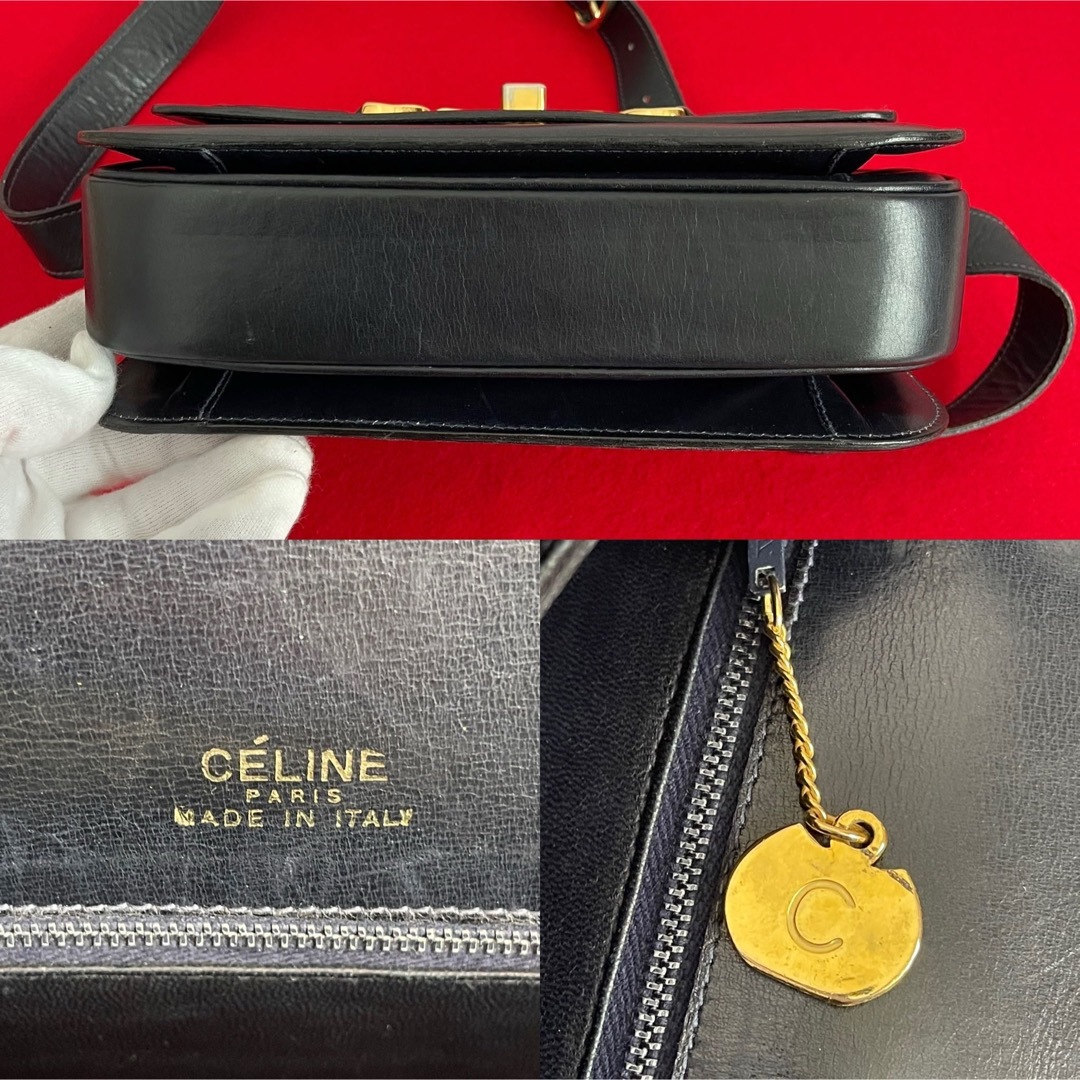 celine(セリーヌ)のCELINE セリーヌ　ヴィンテージ  ショルダーバッグ　レザー　黒　トリオンフ レディースのバッグ(ショルダーバッグ)の商品写真