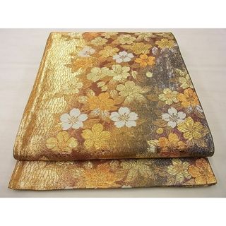 平和屋野田店■六通柄袋帯　桜散らし　金糸　逸品　n-xi1677(帯)