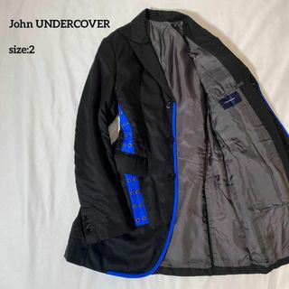 ジョンアンダーカバー(JOHNUNDERCOVER)のジョンアンダーカバー　ハトメテープ中綿ジャケット　ブラック　2　コート　ブルゾン(テーラードジャケット)