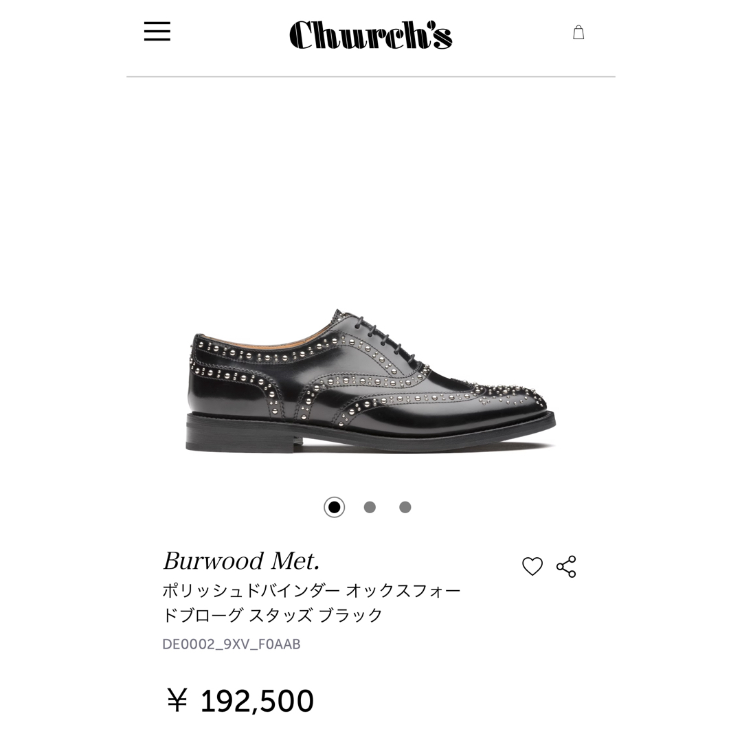 Church's(チャーチ)の【Church's】美品 ウィングチップ　BURWOOD　バーウッド　美品 レディースの靴/シューズ(その他)の商品写真